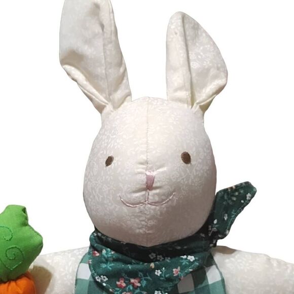 Pier 1 Imports Plaid Gingham Bunny Rabbit Overstuffed Plush 12" - Picture 3 of 7